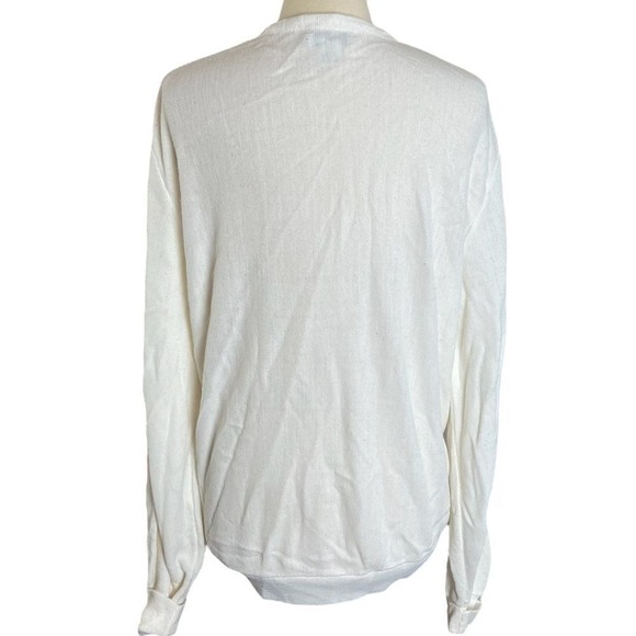 VTG IZOD Men's Mister Roger's White Button-Front Sweater Cardigan, Large - Picture 4 of 7